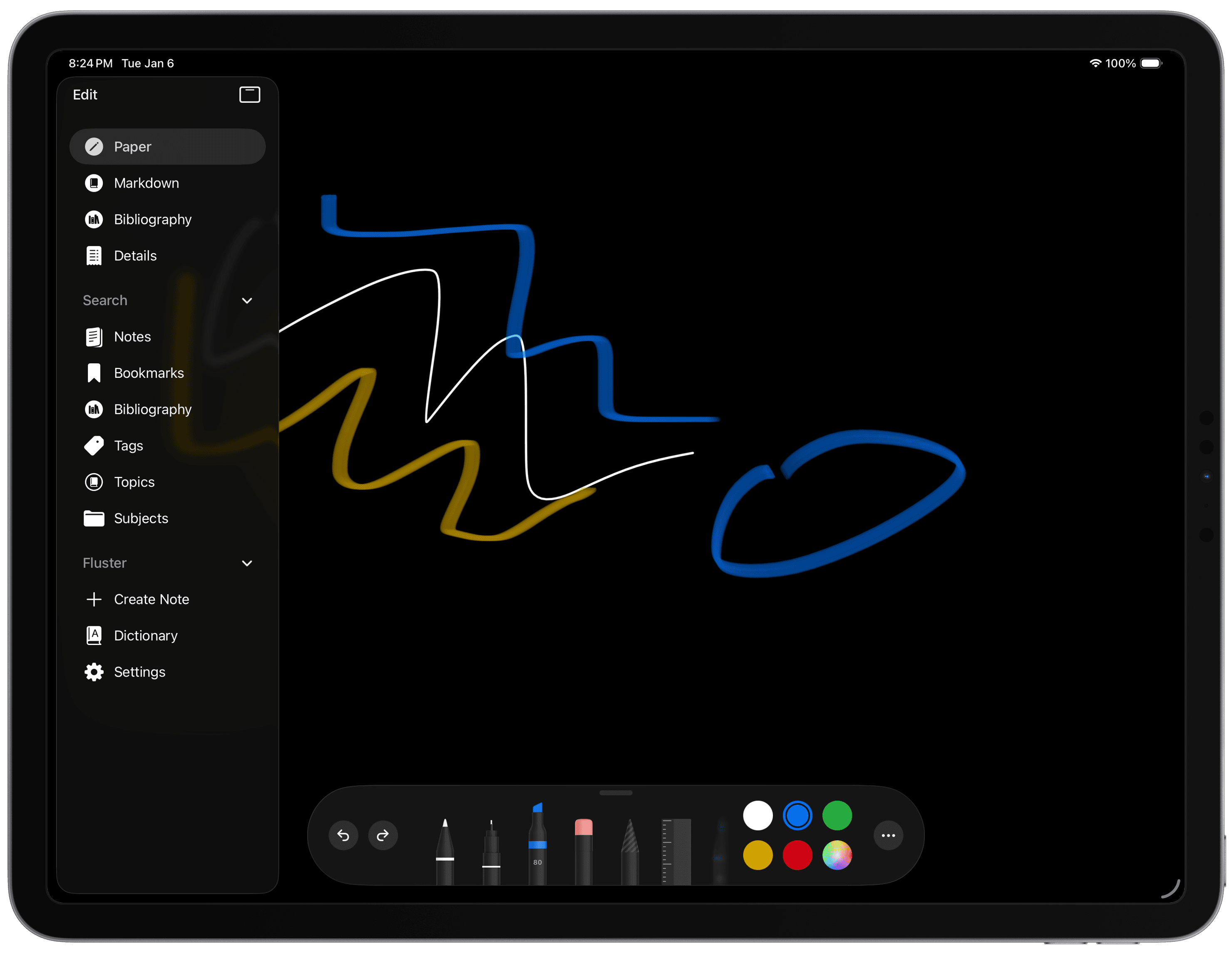 The iPad application is complete with Apple's first class support for the Apple pencil.
